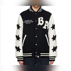 A Bathing Ape Star Print Bomber Jacket  in Black Mens XXL